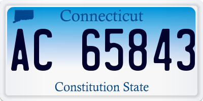 CT license plate AC65843