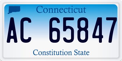 CT license plate AC65847