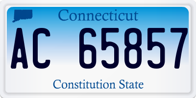 CT license plate AC65857