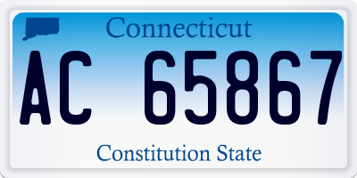 CT license plate AC65867