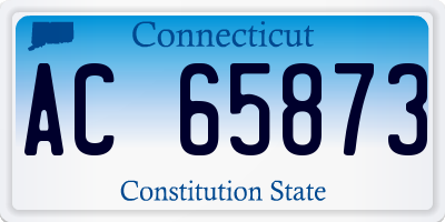 CT license plate AC65873