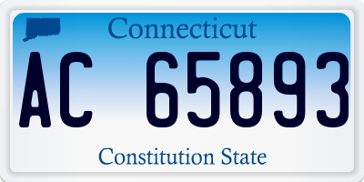 CT license plate AC65893