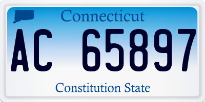 CT license plate AC65897