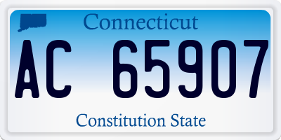 CT license plate AC65907