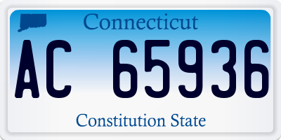 CT license plate AC65936