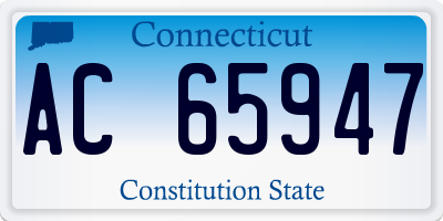 CT license plate AC65947