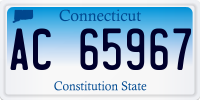 CT license plate AC65967