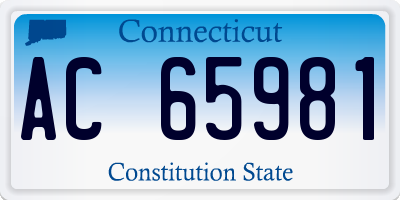 CT license plate AC65981