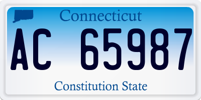 CT license plate AC65987