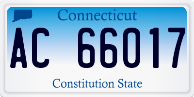 CT license plate AC66017