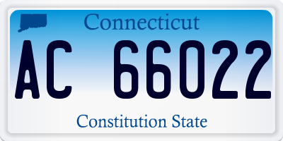CT license plate AC66022