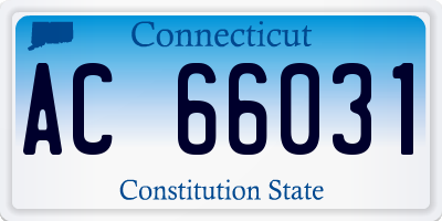 CT license plate AC66031