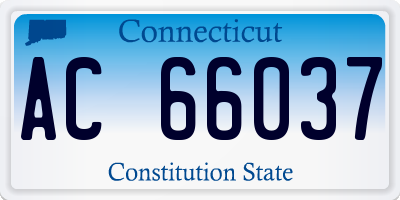 CT license plate AC66037