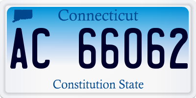 CT license plate AC66062