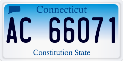 CT license plate AC66071