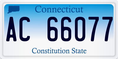 CT license plate AC66077