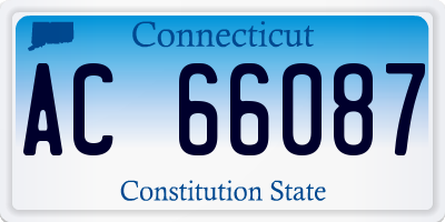 CT license plate AC66087