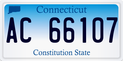 CT license plate AC66107