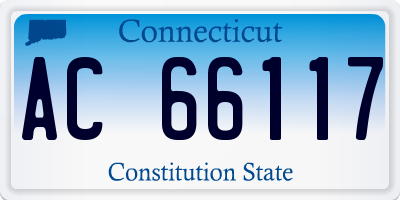 CT license plate AC66117