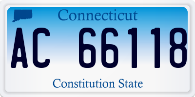 CT license plate AC66118