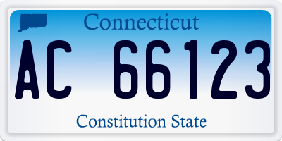 CT license plate AC66123