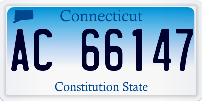 CT license plate AC66147