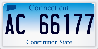 CT license plate AC66177