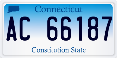 CT license plate AC66187