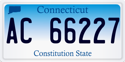 CT license plate AC66227