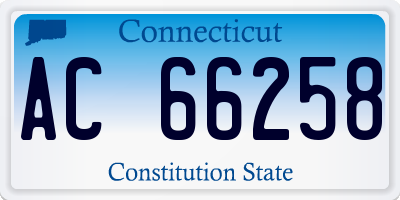 CT license plate AC66258
