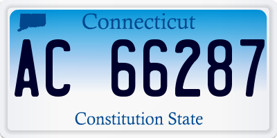 CT license plate AC66287