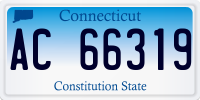 CT license plate AC66319