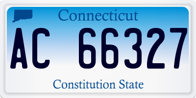 CT license plate AC66327