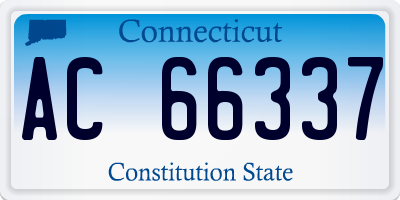 CT license plate AC66337