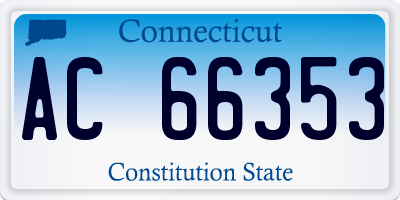 CT license plate AC66353