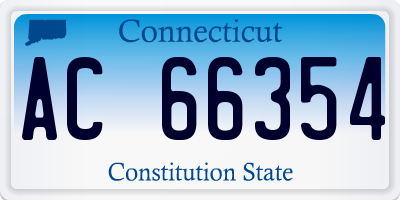 CT license plate AC66354