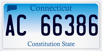 CT license plate AC66386