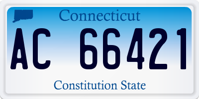 CT license plate AC66421