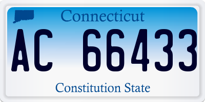 CT license plate AC66433