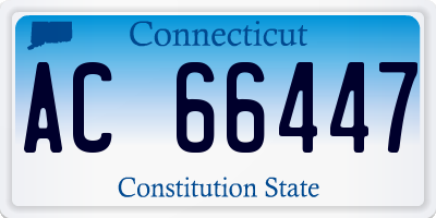 CT license plate AC66447