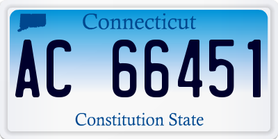 CT license plate AC66451