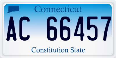 CT license plate AC66457
