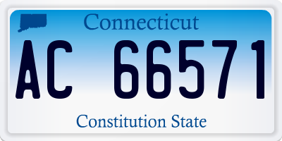 CT license plate AC66571