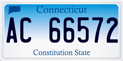 CT license plate AC66572