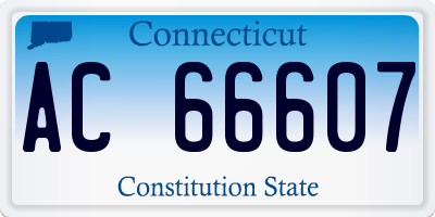 CT license plate AC66607