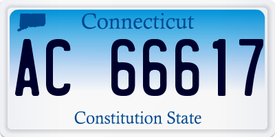 CT license plate AC66617
