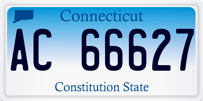 CT license plate AC66627