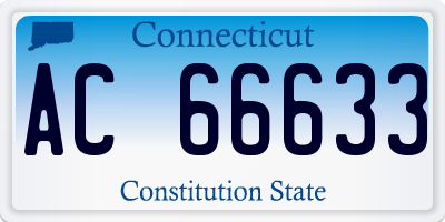CT license plate AC66633