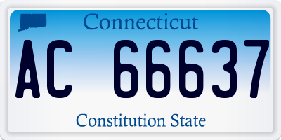 CT license plate AC66637