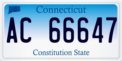 CT license plate AC66647